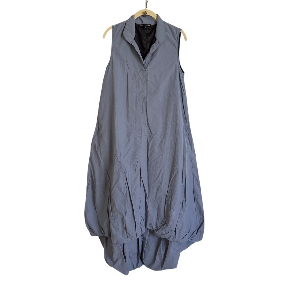 KOZAN Sleeveless Collared Maxi Dress ‎ Bubble Hem Size XS Lagenlook Artsy